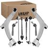kW&HP KIT 8 PEZZI AVANTRENO COPPIA BRACCI BRACCETTI ANTERIORI, BIELLETTE, TESTINE E TIRANTI STERZO PER CROMA SIGNUM VECTRA C