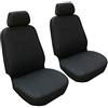 GODGETS Copri-sedili Auto Universale Set Completo/Set Copri-Sedile Universali per Anteriori e Posteriori/Accessori Auto Interno,Tutto In Nero,2 * Seater Anteriore