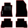 QUEMAR Tappetini Auto compatibili con Nissan Juke I 2010-2019 / Kit Tappeti Moquette e Gomma su Misura (Set 2 Anteriori + 2 Posteriori) / Ricami e Colori Personalizzati (Bordo Rosso, 1 Ricamo)