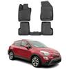 OMAC Tappetini in Gomma Tappetini Compatibili con FIAT 500X 2015-2026 TPE Tappetini Auto Nero 4X
