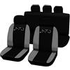Lupex Shop Coprisedili auto compatibili con Mito, Made in Italy, tessuto poliestere, set sedili completi anteriori e posteriori (Nero - Grigio Chiaro)