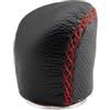 Simoni Racing 65310428/CR Pomello Special per Leva Cambio, Universale per Auto, in eco-pelle Nera cuciture Rosse, innesto retromarcia a siringa
