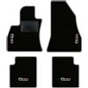 QUEMAR Tappetini Auto compatibili con 500L / Kit Tappeti in Moquette e Gomma su Misura (Set 2 Anteriori + 2 Posteriori)/ Ricami e Colori Personalizzati (Bordo Perla, 4 Ricami)