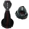 EASYSHOP24H Set Pomello e Cuffia Leva Cambio per Mini One Cooper Countryman Clubman F54 F55 F56 F57 F60 Impugnatura 6 Marce Manopola Similpelle Nera e Cuciture Rosse