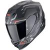 Generico Scorpion EXO-520 EVO AIR Ranka, Casco Moto Integrale, Nero opaco Rosso ed argento (XL)