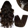 RUNATURE Extension Capelli Veri Micro Ring 50cm Marrone Ombre Extension Capelli Lisci 50s 50g #2/2/6