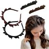 CATOR 4 Pcs fasce per capelli e forcina, cerchietto capelli donna, Forcina per capelli a doppia frangia, fascia coreana intrecciata per capelli, cerchietti per capell antiscivolo a doppio strato