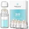 VALLEY LINCO+ Derma Stamp Hydra Needle, strumento facciale con 4 testine di ricambio per timbri microneedling, oro e titanio, 20 spilli, lunghezza 0,5 mm, flacone riutilizzabile per capelli, barba, smagliature,