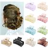 Kavya 10 Pcs Mollettone Capelli, Pinze per Capelli Quadrati in Plastica 4 CM, Pinza Capelli Piccola Antiscivolo Ciappo per Capelli, Accessori Capelli Donna per Ragazze Donne Capelli Sottili-B