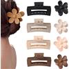 Yibingkea 8 fermagli per capelli medi per donne e ragazze, 5,1 cm, rettangolari opachi, piccoli fermagli per capelli sottili e medi spessi, clip per capelli antiscivolo (Warm color C)