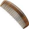 COSFAN Pettine in legno di sandalo naturale, pettine per capelli in legno di sandalo verde, pettine ovale a denti larghi per donna, uomo, senza intoppi, senza elettricità statica, senza grovigli