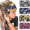 Kavya 4 Pezzi Fasce Per Capelli Donna,Kavya Larga Fascia Capelli Elastici Stampa Leopardata Boho Alla Moda Stampa Floreale Accessori Capelli Per Lavoro Quotidiano Yoga(G)