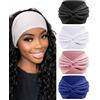 BELEVO Fasce Per Capelli Donna, Extra Large Fascia Capelli Donna 18cm Elastica Yoga Fascia Per Capelli Bandana Accessori Capelli 4 Pezzi