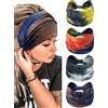 PROPOG Fasce per capelli extra larghe da donna, antiscivolo, 17,8 cm, fasce per capelli tie dye, fasce per capelli africani, morbida bandana per allenamento, yoga, sciarpa per capelli - B