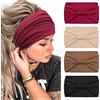Kavya 4 Pezzi Fasce Per Capelli Donna,Kavya Larga Fascia Capelli Elastici Stampa Leopardata Boho Alla Moda Stampa Floreale Accessori Capelli Per Lavoro Quotidiano Yoga(C)