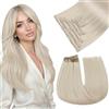 Easyouth Clip Extension Capelli Veri Biondo Extension Remy Clip Bianco Biondo Clips In Hair Extensions Real Human Hair Invisibile #1000 7pz 120g 40cm