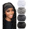 BELEVO Fasce Per Capelli Donna, Extra Large Fascia Capelli Donna 18cm Elastica Yoga Fascia Per Capelli Bandana Accessori Capelli 4 Pezzi