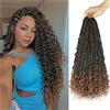WoWCFyyds Confezione da 8 extension per capelli all'uncinetto, 61 cm, stile bohémien, hippie, con estremità ricce, extension sintetiche per donne nere (1B/30)