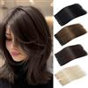 PARXITN Clip in Hair Extension Set di 2 pezzi con 4 clip, capelli sintetici lisci da 20 cm, per donne infoltire i capelli, colore nero naturale