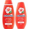 SCHAUMA Shampoo rinforzante Stronger for Longer (400 ml), shampoo per capelli rinforza capelli lunghi e fragili e balsamo (250 ml), balsamo per capelli, balsamo con ibisco e rosmarino