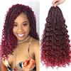 WoWCFyyds 8 confezioni Crochet Box Trecce 14 pollici Crochet braids hair Dea Box Trecce Crochet Capelli Ricci Estremità 3X Treccia Sintetica Estensione Dei Capelli per Donne Nere (1B/Bug)