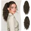 RUWISS Coda Capelli Extension con Pinza, Coda Finta Capelli Ricci 35 cm Coda Capelli Extension Ondulate Sintetici Coda di Cavallo per Donne (Castano Scuro)