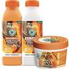 Garnier Fructis Hair Food Papaya Riparatrice, Kit con Shampoo, Balsamo e Maschera per Capelli Danneggiati, Fino al 98% di Ingredienti di Origine Naturale, Senza Siliconi