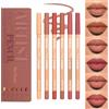 Beauty Glazed Set di 6 matite per labbra opache, consistenza cremosa e liscia, impermeabile e altamente pigmentato, trucco naturale delle labbra, morbidezza a lunga durata Set di matite per labbra ultra sottili (#D