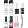 MESAUDA Kit Semipermanente Completo per Unghie: Gel Polish Base & Top, Ultrabond, Soak Off Remover, Cleanser Sgrassante, Nail Prep, Smalto Me Rosso + Omaggio 10 Ml