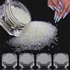 HINABTRU 4 flaconi di micro perline Pixie strass ultra micro AB gemme decorazioni 3D micro chiodo caviale Pixie cristalli per unghie fai da te (cristallo AB)