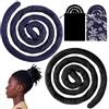 Theaque 2 elastici per capelli con chiusura a spirale, accessori per dreadlock, pieghevoli, per donne e uomini, in filo di ferro incorporato, elastici per coda di cavallo pieghevoli e lunghi (motivo vintage)