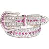 Vagbalena Cintura da Donna con fibbia in argento alla moda con strass di cristallo scintillante cintura posteriore adatta per abiti jeans con cintura di diamanti (Rosa,Taglia unica)
