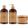 Shea Moisture SheaMoisture Shampoo, Balsamo e Maschera per capelli secchi e danneggiati Miele di manuka e olio di mafura set per la cura dei capelli Shampoo 1x 384 ml, Balsamo 1x 384 ml, Maschera 1x 355 ml
