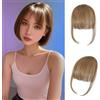 LesafeV Frangia di capelli umani naturali con basette, invisibile con clip, per volume e styling istantanei, versatile, perfetta per fissare l'attaccatura dei capelli (5 g, marrone chiaro)