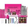 Generico Trucco Occhi Completo - Kit Ochi Professionale Multipezzo, Set Completo Di Palette Di Ombretti, Combo Mascara E Bigodino Waterproof, Strumenti Per La Routine Di Bellezza Occhi Quotidiani, Pennelli Pe
