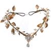 Katutude Corona per capelli Fascia per capelli con strass Fascia per capelli con perle Corona fata dorata per capelli artificiali Corona di fiori Accessori per capelli per donna