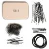 DANZA IN VETRINA Kit per Capelli A0801 Unisex Chignon Retine per Capelli Forcine Aperte Chiuse Elastici Coda di Cavallo Ballerina Etoile Sport Danza Classica Ballo Saggio Fitness Palestra (Nero)