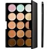 Bemonew Palette di correttori 15 colori palette di trucco per il contorno del viso con spugna ovale e pennello crema per il trucco di bellezza