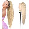 Ser Mulher Coda Di Cavallo Extension CAROL, Capelli Ricci, 70 cm (613 Platinum Blonde)