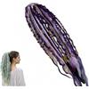 Generico Elastic Dread Ponytail Salty, Estensione per capelli Boho Dreadlock con perline, dettagli di conchiglia e ciondoli, Facile attacco per coda di cavallo con clip in 1 minuto per (H)
