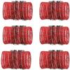 Generico Bigodini per Capelli in Plastica Rosso, 6 Pezzi (Ø 36 mm)