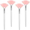 CLISPEED Set 4pezzi Pennelli Ventaglio per Trucco Viso in Plastico e Nailon per Illuminare e Sfuma, per Applicazione Make Up Professionale e Quotidiana