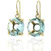 ANEMONE JEWELRY Orecchini con Topazio Blu - Splendidi Gioielli Pendenti in Oro 14k per Donna, Damigella d'Onore, Pietra Portafortuna e Orecchini di Tendenza con Astuccio Incluso
