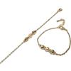 Generico 2 braccialetti duo con perline catena in acciaio inossidabile madre figlia sorelle amiche messaggio d'amore (oro)