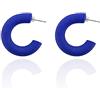 Knick Knack OÜ Orecchini Minimalisti a Cerchio: Accessori Intemporali e Chic (M, Blu)