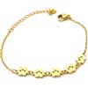 Generico Bracciale Minimal zampine - Bracciale mini zampine - Bracciale impronte (Oro Giallo, Cinque Zampe)
