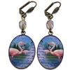 Handmade Orecchini bronzo ottone resina Fenicottero
