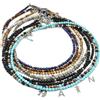 Generic Collana uomo con perle di pietra lavica da 4 mm e perle acciaio