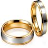 Ihanskio Personalizzato Anello per le Coppie Doppio Della Banda di Colore Del Modello Anelli All'interno Può Inciso Personalizzato di Nozze Promessa Anelli di Fidanzamento 6-13# (Gold-6mm/4mm, Custom)