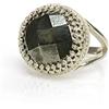 ANEMONE JEWELRY Anemone Gioielli Anelli Argento Sterling - Anello Grande Pirite alla Moda di Impostazione Punta - Gioielli Dichiarazione per Donne - Regalo per Mamma, Sorella, Bff - Scatola Gioielli Inclusa